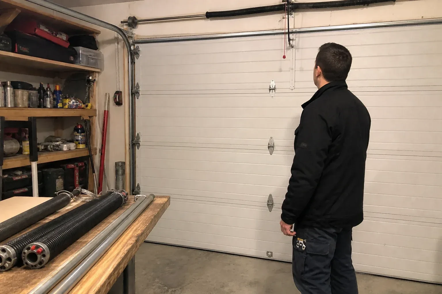 Illustrative garage doors scene — Extension Spring Replacement, Owen Sound